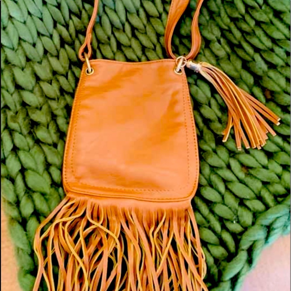 Long fringe cross body